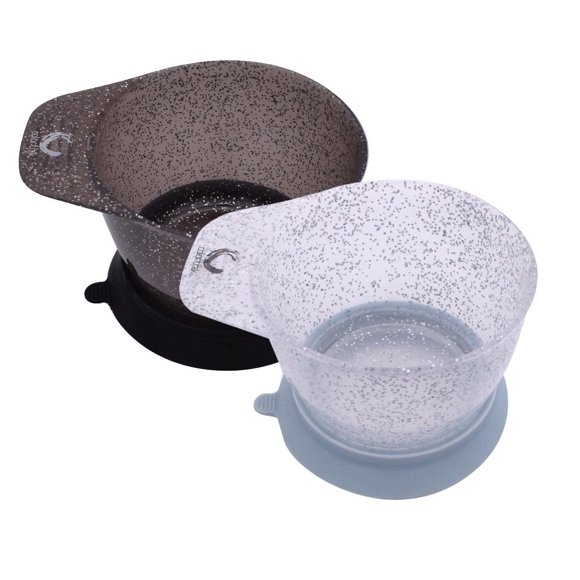 Bowls Colortrak Galaxy Glitter con soporte para ventosas, paquete de 2