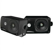 PYLE PLMR24B - 3-way Mini Box Speaker System - 3.5 Inch 200 Watt Weatherproof Marine Grade Mount Speakers - in a Heavy Duty ABS Enclosure Grill (Black)