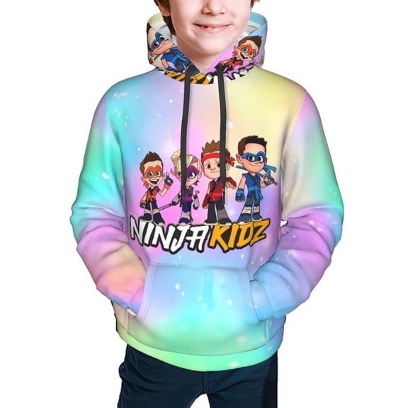 Ninja Kidz Hoodies Pullover For Boys Girls 3d Printed Hooded Sweatshirt Long Sleeves Small