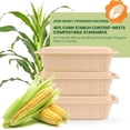 thumbnail image 2 of Cozymood 50 Pack 16 oz Compostable Food Containers with Lids, Plant-Based Cornstarch Meal Prep Bowls, Microwave Safe Disposable Take Out Containers, 2 of 6