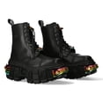 thumbnail image 2 of New Rock Boots WALL83CCT-S8 Unisex Metallic Black Leather Platform Gothic Boots 37, 2 of 6