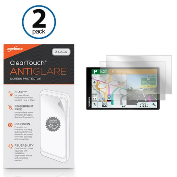 Garmin DriveSmart 61 LMT-S Screen Protector, BoxWave [ClearTouch Anti-Glare (2-Pack)] Anti-Fingerprint Matte Film Skin for Garmin RV 770 LMT-S | DriveSmart 61 LMT-S