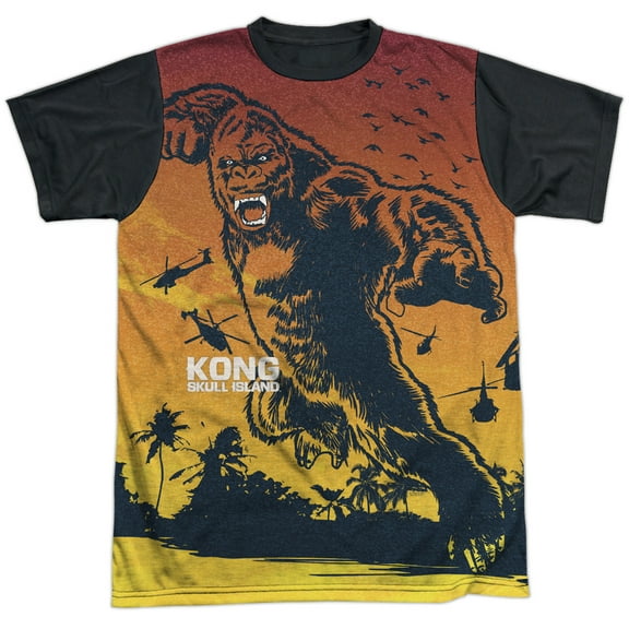 Kong Skull Island In The Jungle Mens Sublimation Shirt with Black Back