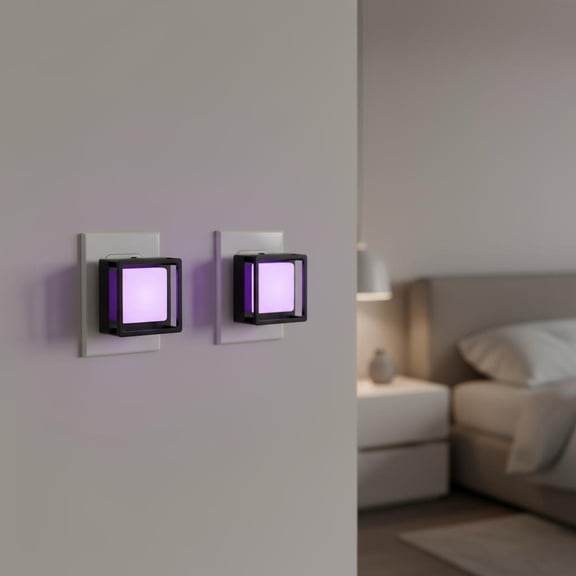 LOHASLED 2 Pcs Purple LED Plug In Night Light with Sliding Dimmer