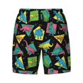 thumbnail image 4 of Lsque Mens Swim Trunks Geometric Dinosaur Pattern - Bathing Suit Compression Liner - Beach Swim Shorts Swimwear - (S-3XL) - Stretch Quick Dry -Medium, 4 of 9