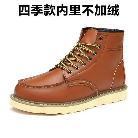 

Explosions Boots Men‘s British Casual Fashion High-top Shoes Genuine Couple Workwear Boots Big Toe Shoes