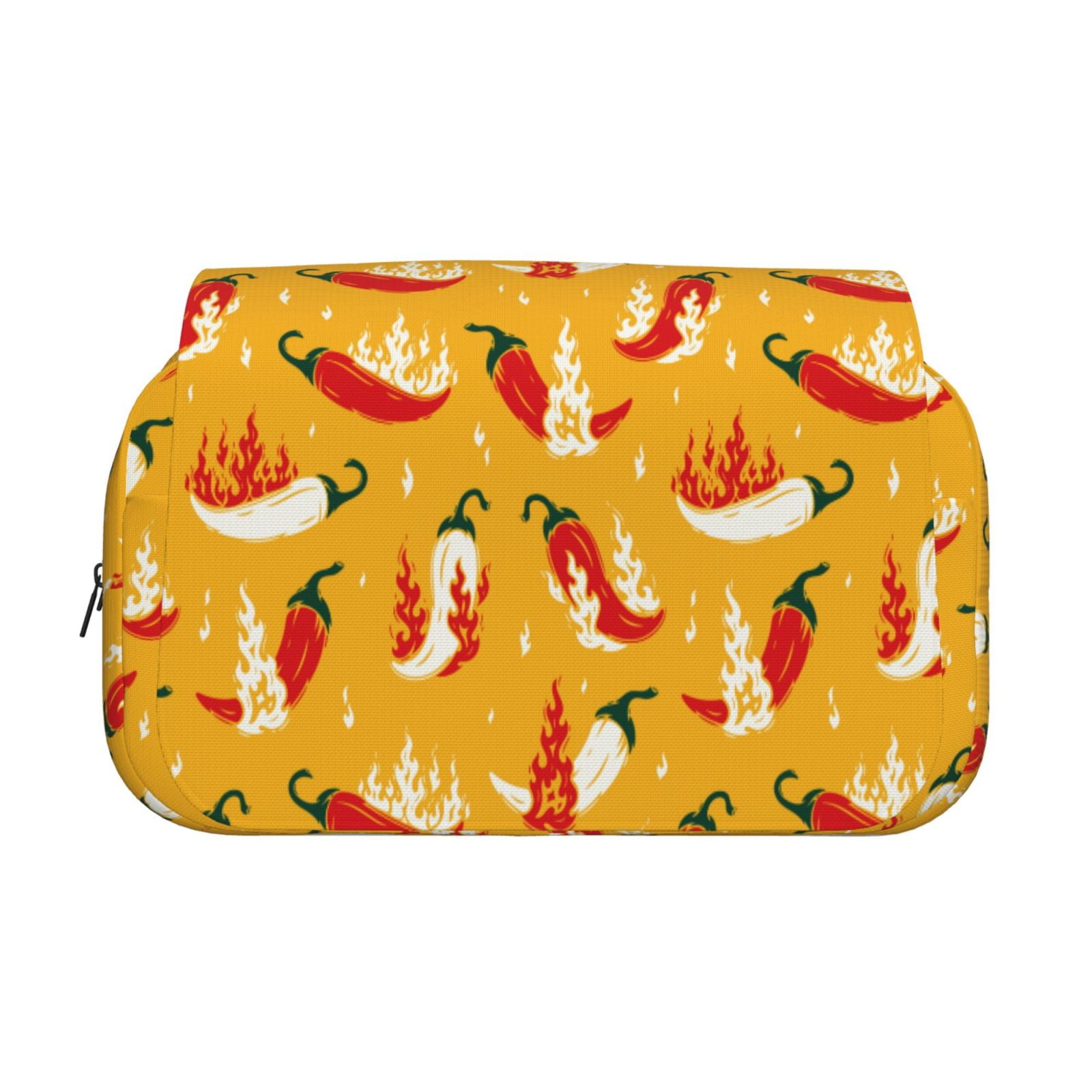 Rateoe Hot Chilli Pattern Double Clamshell Pen Case, Storage Organizer with Two Zipper Compartments– Holds Up to 50 Pencils & Pens