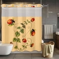 thumbnail image 5 of No Hook Shower Curtains with Snap-in Liner Set, Ladybugs Eucalyptus Waterproof Hotel Style Bathroom Shower Curtain, Spring Botanical Leaves Yellow Breathable Mesh Top Window Bath Curtains 72''x72'', 5 of 9