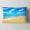 thumbnail image 2 of Designart Blue Sandy Tropical Sea Beach - Seascape Throw Pillow - 12x20, 2 of 5