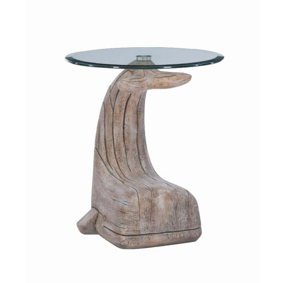 Moby Whale Side Accent Table Driftwood