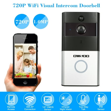 OWSOO 720P WiFi Visual Intercom Door Phone Support Infrared Night View PIR Android IOS APP Remote Control for Door Entry Access (Best Radio App For Android Phone)