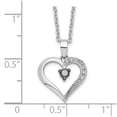 thumbnail image 2 of 925 Sterling Silver Open Polished Prong set Lobster Claw Closure Black and White Diamond Love Heart Pendant Necklace 14m, 2 of 2
