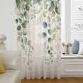 thumbnail image 6 of Eucalyptus Sheer Curtains 63 Inches Long, Sage Green Leaves Vintage Vines Nature Plant Light Filering Curtains, Breathable Simi Curtain Privacy Drapes for Living Room Lightweight Window Treatment, 6 of 9