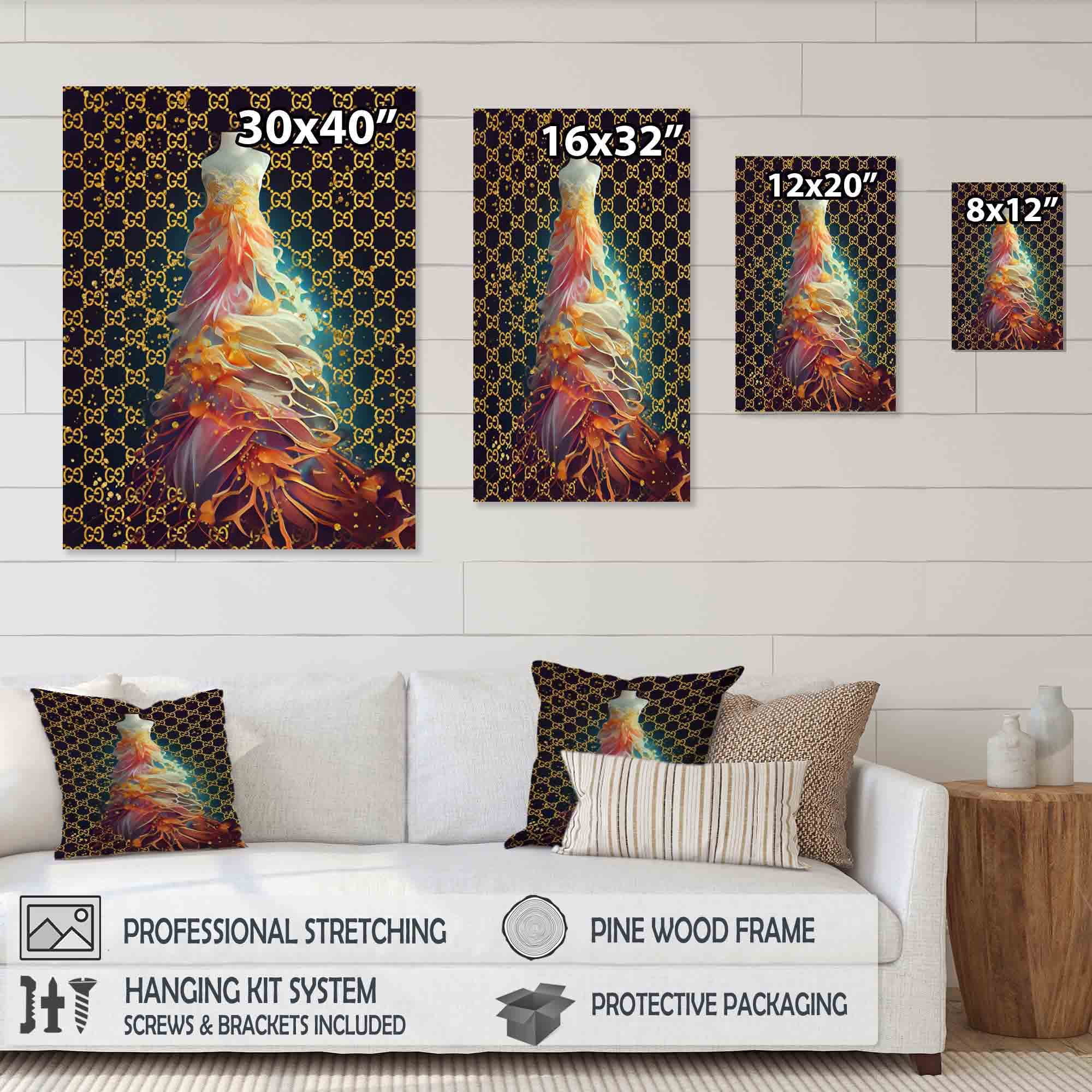 Designart Fashionable Vibrant Dress Design II Canvas Wall Art