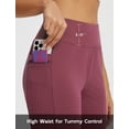 thumbnail image 3 of BALEAF Women's Bermuda Shorts 12" Long Knee Length Running Athletic High Waist Zipper Pocket Quick Dry Loose Fit Wine Red M, 3 of 7