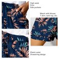 thumbnail image 4 of Pantalones cortos con estampado de cintura alta para mujer, pantalones cortos informales elegantes con cordón en la cintura elástica y bolsillos laterales, 4 of 5