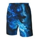 thumbnail image 4 of Balery Wolf Traje de Baño Estilo Hawaiano para Hombre, Shorts de Secado Rápido con Bolsillos-Small, 4 of 6