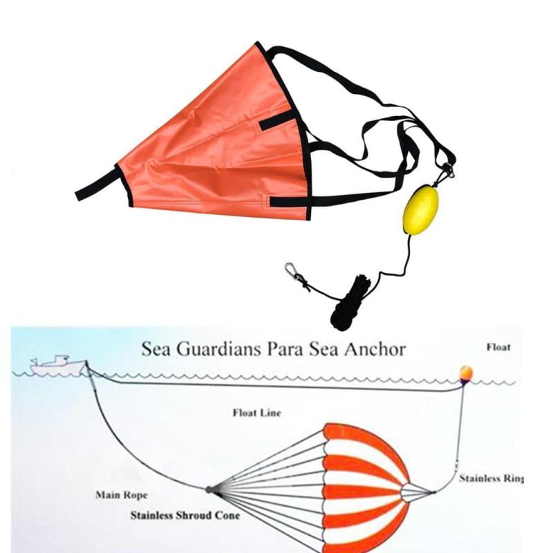 30' Kayak Throw Line w/ 18" Boat Fishing Sock Sea Anchor Drogue  Brake 