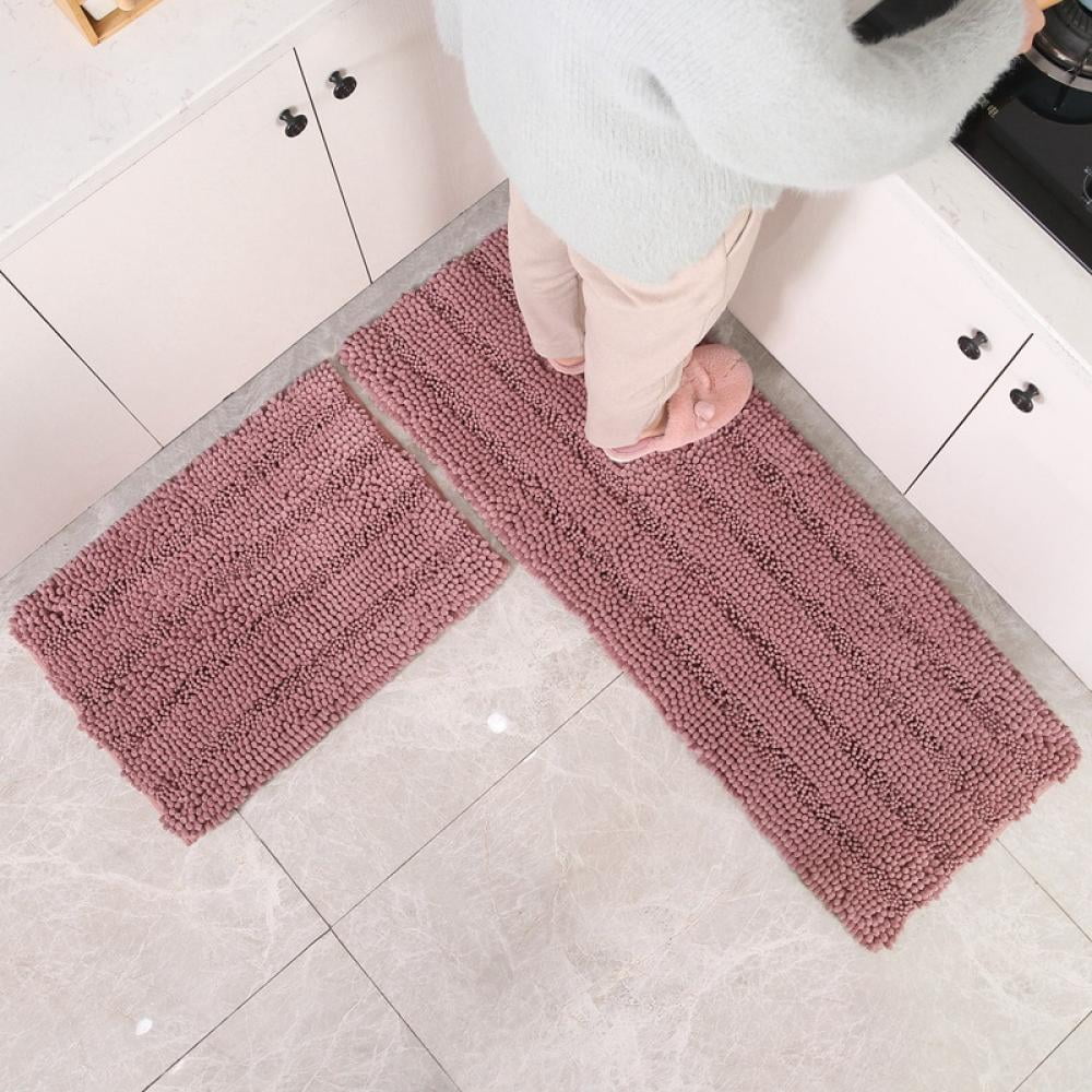Details about   Bathroom Mat Bath Carpets Chenille Water Absorption Floor Mat Non-slip Rug