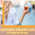thumbnail image 4 of 50 Pack Clear Plastic Cups with Lids and Straws,16 oz Disposable Iced Coffee Cups,PET Crystal Cups,Round Bottom To Go Cup for Iced Coffee Juice Smoothie Cold Beverage, 4 of 4