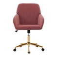 thumbnail image 3 of Xukmct Velvet Office Chair Task Chair with Wheels, 360 Degree Swivel Computer Chair Desk Chair for Living Room, Bedroom, Office, Rose Red+Gold, 3 of 10