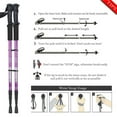 thumbnail image 4 of Aluminum Adustable Trekking Hiking Poles, Homeya Walking Sticks, Lightweight, Telescopic, Pair of 2, Purple, 4 of 8