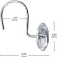 thumbnail image 4 of 12 Piece Set - Crystal Clear Acrylic Shower Curtain Hooks Rings Rustproof - Crystal Clear, 4 of 5