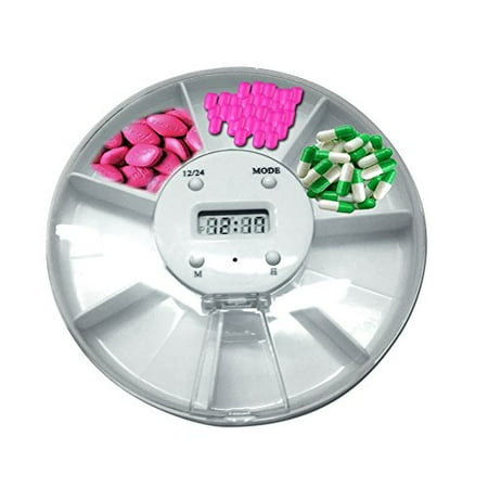 Pill Reminder Alarm - Sectional Vitamin or pill organizer with alarm clock reminder