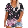 thumbnail image 2 of Zorckvet Plus Size Shirts for Women Casual Tops Graphic Oversized Short Sleeve Crewneck Womens Blouses, 2 of 6