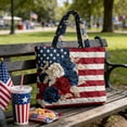thumbnail image 7 of Tuvgenk Patriotic Printed Tote Bag Sturdy Handle Handbag for 4th of July Daily Commute Picnic Beach Trips, 7 of 7