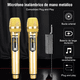 thumbnail image 3 of Micrófono Inalámbrico Profesional Karaoke Kit 2pcs Color Oro, 3 of 5