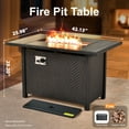 thumbnail image 3 of XIZZI 42" Propane Gas Fire Pit Table 50,000 BTU Outdoor Stainless Steel Metal Fire Pit with Dust Cover, 3 of 7