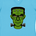 thumbnail image 4 of Inktastic Halloween Frankenstein Head Women's V-Neck T-Shirt, 4 of 5