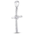 thumbnail image 2 of 10kt White Gold Womens Round Diamond Cross Pendant 1/12 Cttw, 2 of 2