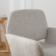 thumbnail image 5 of Velvet Fabric Upholstered Side Dining Chair with Metal Leg, Single Sofa Chair Breathable Design, Accent Chair with Armrest and Trapezoidal Back for Waiting Room, Bedroom, Balcony and Study, Beige, 5 of 9