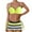 Yellow, variant on Enjoytime Womens Athletic 3 Piece Swimsuits with Drawstring Sexy Adjustable Backless Bikinis Sets with Boyshort Swimwear Womens Bathing Suits Tummy Control