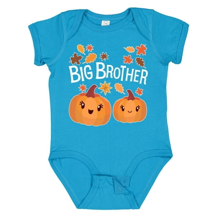 

Inktastic Big Brother Pumpkins with Fall Leaves Boys Baby Bodysuit