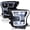 Black Housing Clear Lens, variant on Spec-D Tuning Glossy Black Smoke Full LED Projector Headlights w/ LED DRL Compatible with 2015-2017 Ford F-150, Left + Right Pair Headlamp Assembly
