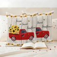 thumbnail image 3 of Farm Sweet Sunflower Pillow Covers 2 Pack Vintage Us Star Red Truck Bee Wood Grain Pillowcase Waterproof Outdoor Throw Pillow Cover for Patio Garden Square Cushion 18”x18”, 3 of 9