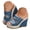 Blue, variant on Women Platforms Wedge Sandals Denim Chunky High Heel Open Toe Buckle Straps Summer Slippers