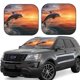 thumbnail image 1 of Balery Sunset Dancing Dolphin B Parasol para parabrisas de coche de 2 piezas | Parasol plegable para parabrisas delantero de coche para la mayoría de sedanes-Small, 1 of 6