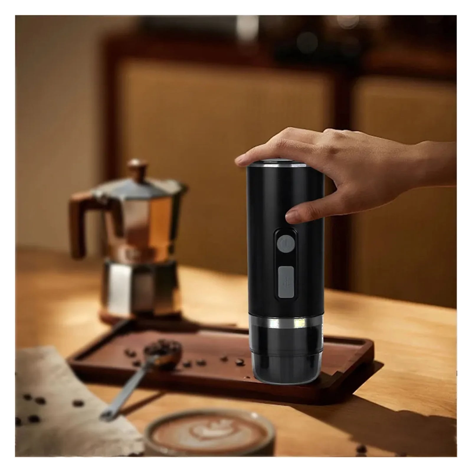 3-in-1 Portable Italian Espresso Machine Fast Char Travel Coffee Maker Fit For Capsule/Powder For Camping ,Portable