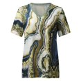 thumbnail image 3 of Gibobby Camiseta de Manga Corta con Cuello en V Camiseta suelta informal con cuello en V para mujer, blusa manga corta con estampado(Verde,M), 3 of 5