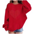 thumbnail image 2 of NAISIBABY Valentine's Day Sweatshirt for Girls, Fleece Lined Heart Prints Long Sleeve Fashion Pullover Hoodie Red 2T, 2 of 5