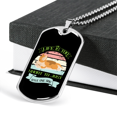 thumbnail image 3 of Life is Too Short Necklace Stainless Steel or 18k Gold Dog Tag 24" Chain, 3 of 8