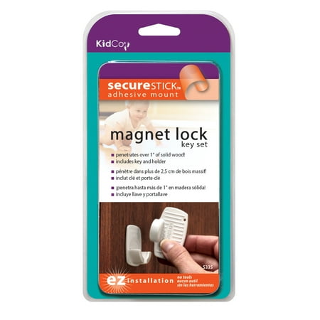 KidCo Child Safety Magnet Lock and Key Adhesive Mount, White