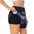 thumbnail image 1 of Balery Happy Veterans Day Pantalones cortos deportivos para mujer con forro y dos bolsillos, elásticos, para entrenamiento, gimnasio, yoga-Medium, 1 of 7