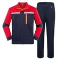thumbnail image 1 of Penkiiy Unisex Work Suit With Long Sleeves Coat Jacket And Reflective Pants Color Blocking Set XXS Red, 1 of 8