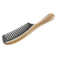 thumbnail image 2 of Handmade 100% Natural Green Sandalwood Hair Combs - Anti-Static Sandalwood Scent Natural Hair Detangler Wooden Comb (Buffalo Horn Wide Tooth), 2 of 7
