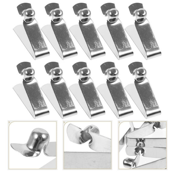 Niceauty 20Pcs Spring Clips Fasteners Nickel Plated Clips for Tent Poles Positioning